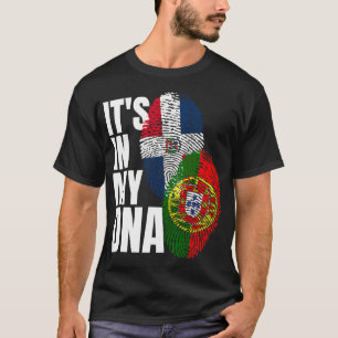 Portugees en Dominicaanse Mix DNA Flag Heritage T- T-shirt