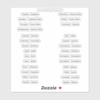 Portugees Engels Custom-Cut Vinyl Stickers