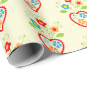 Portugees folkhartpatroon cadeaupapier (Rol Hoek)