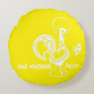 Portugees haan modern silhouet rond kussen