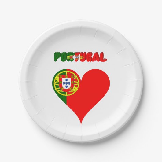 Portugees hart papieren bordje (Voorkant)