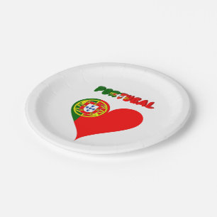 Portugees hart papieren bordje