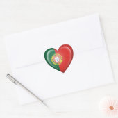 Portugees Hart Vlag op Wit Sticker (Envelop)