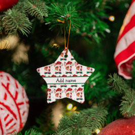 Portugees Hondenras kerststerren in Podengo Keramisch Ornament