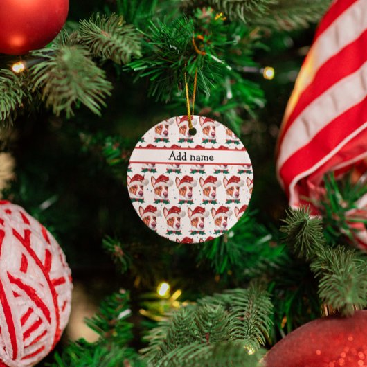 Portugees Hondenras kerststerren in Podengo Keramisch Ornament