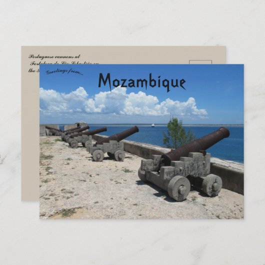 Portugees kanonneneiland van Mozambique Briefkaart (Voorkant / Achterkant)
