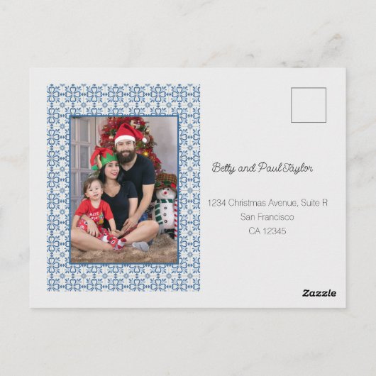 Portugees Kersthuis met Rooster Groeten Briefkaart (Achterkant)