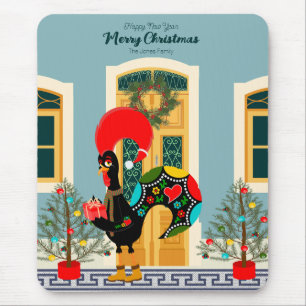 Portugees Kersthuis met Rooster Groeten Muismat
