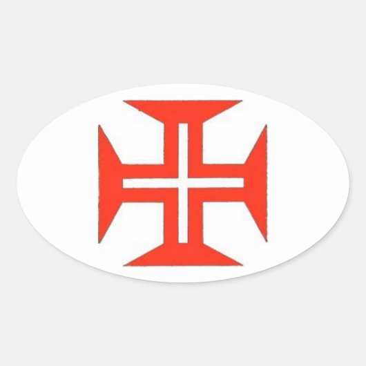 Portugees kruis ovale Sticker (Voorkant)