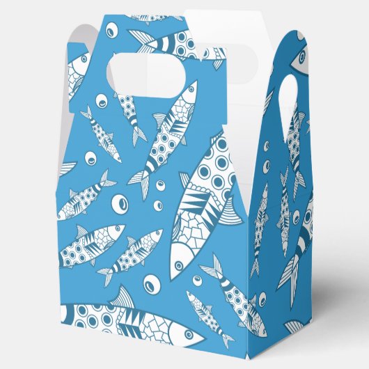 Portugees Lissabon Sardines Pattern Azulejos Blue Bedankdoosjes (Geopend)