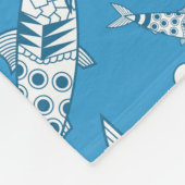 Portugees Lissabon Sardines Pattern Azulejos Blue Fleece Deken (Hoek)