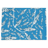 Portugees Lissabon Sardines Pattern Azulejos Blue Groot Cadeauzakje (Voorkant)