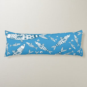Portugees Lissabon Sardines Pattern Azulejos Blue Lichaamskussen