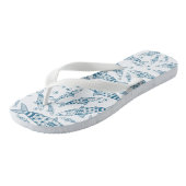 Portugees Lissabon Sardines Pattern Azulejos White Teenslippers (Schuin)