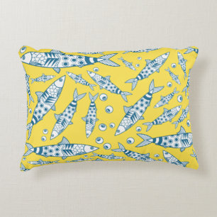Portugees Lissabon Sardines Pattern Azulejos Yello Accent Kussen