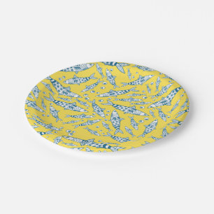 Portugees Lissabon Sardines Pattern Azulejos Yello Papieren Bordje