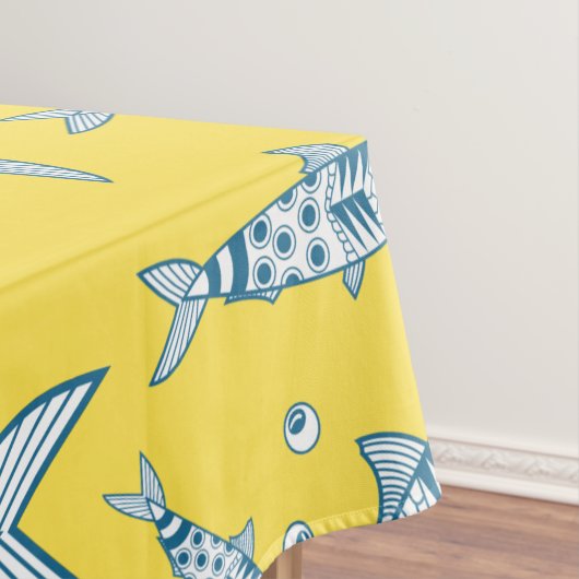 Portugees Lissabon Sardines Pattern Azulejos Yello Tafelkleed (Voorbeeld)