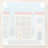 Portugees mooie huizen met tegels of azulejos glazen onderzetter (Achterkant)