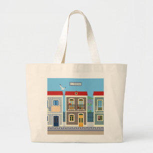 Portugees mooie huizen met tegels of azulejos grote tote bag