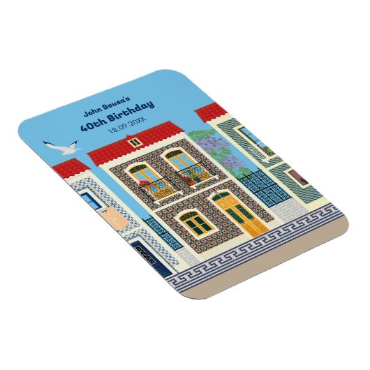 Portugees mooie huizen met tegels of azulejos magneet (Rechterzijde)