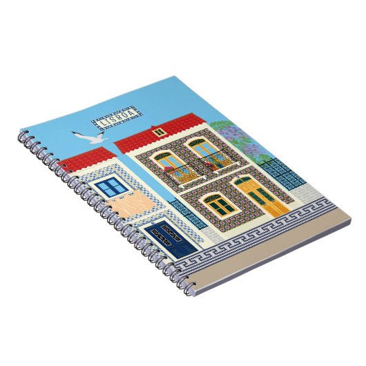 Portugees mooie huizen met tegels of azulejos notitieboek (Rechterzijde)