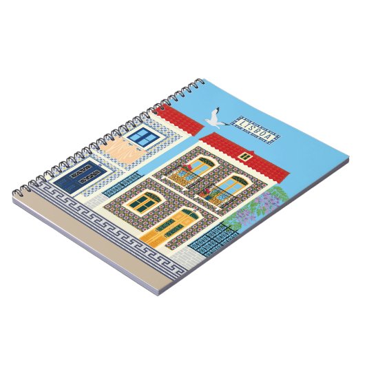 Portugees mooie huizen met tegels of azulejos notitieboek (Linkerzijde)