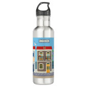 Portugees mooie huizen met tegels of azulejos waterfles (Voorkant)