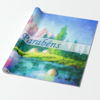 Portugees omslagpapier voor de vogelroze bergbekro cadeaupapier