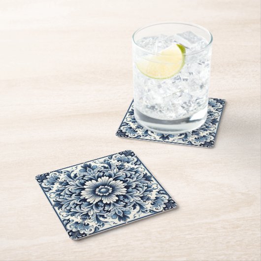 Portugees ontwerp vierkante kartonnen onderzetter (Insitu)