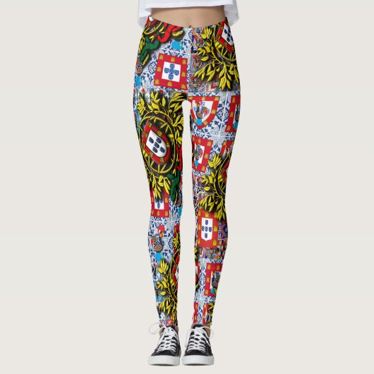 Portugees patriottisch design leggings (Voorkant)