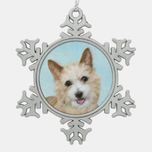Portugees Podengo Pequeno schilderen - Oorspronkel Tin Sneeuwvlok Ornament