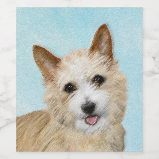 Portugees Podengo Pequeno schilderen - Oorspronkel Wijn Etiket (Enkel label)