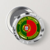 Portugees rond embleem ronde button 7,6 cm (Voorkant /achterkant)