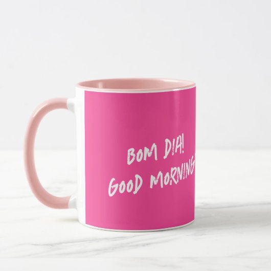 Portugees Rooster Bom dia- Goedemorgen citaat Mok (Links)