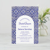 Portugees tegels Arch Waterverf Vrijgezellenfeest Kaart (Staand voorkant)