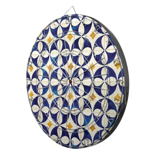 Portugees tegels - Azulejo Pattern-ontwerp Dartbord (Voorkant Rechts)