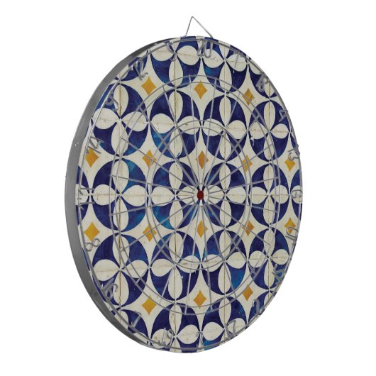 Portugees tegels - Azulejo Pattern-ontwerp Dartbord (Voorkant Links)