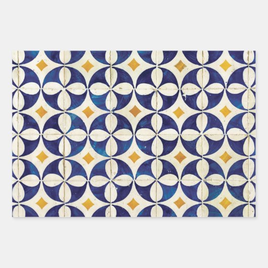 Portugees tegels - Azulejo Pattern-ontwerp Inpakpapier Vel (Voorkant)