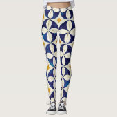 Portugees tegels - Azulejo Pattern-ontwerp Leggings (Voorkant)