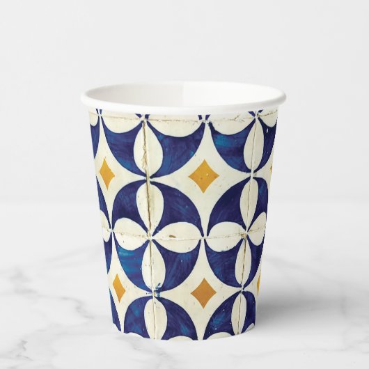 Portugees tegels - Azulejo Pattern-ontwerp Papieren Bekers (Links)