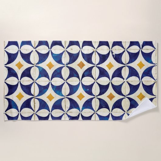 Portugees tegels - Azulejo Pattern-ontwerp Strandlaken (Voorkant)