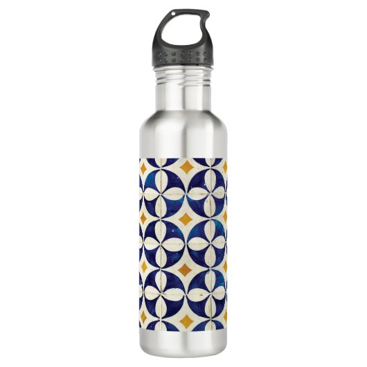Portugees tegels - Azulejo Pattern-ontwerp Waterfles (Voorkant)