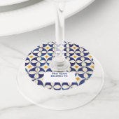 Portugees tegels - Azulejo Pattern-ontwerp Wijnglaslabel (Dichtbij)