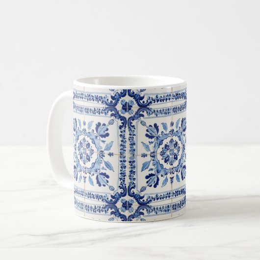 Portugees Tegels blauw en wit Hoesje-mate Koffiemok (Voorkant links)