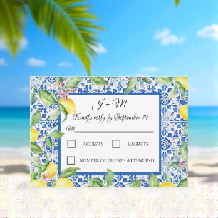 Portugees Tegels Citroenen Wit Mediterraan RSVP Kaartje