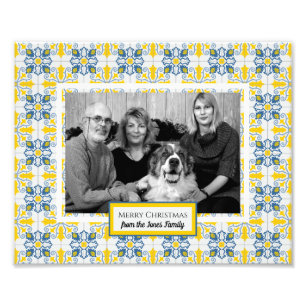 Portugees Tegels Foto lijst voor familie kerst Afdruk