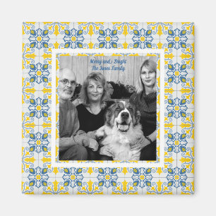 Portugees Tegels Foto lijst voor familie kerst Magneet