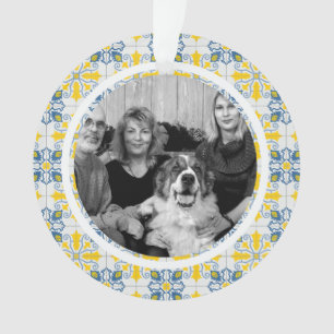 Portugees Tegels Foto lijst voor familie kerst Ornament