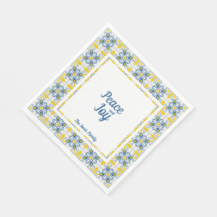 Portugees  tegels lijst voor familie kerst servet