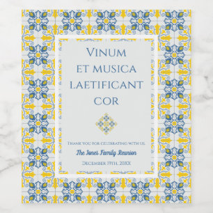 Portugees  tegels lijst voor familie kerst wijn etiket